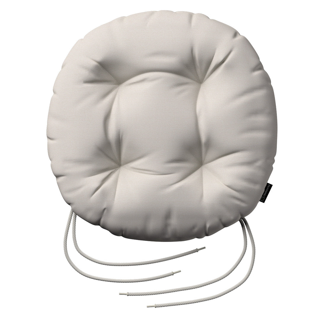 stuhlkissen adam mit bindeschnur, hellgrau , ⌀ 40 x 8 cm, cotton panama (702-45)