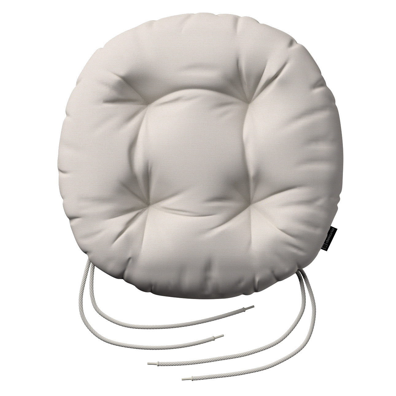 stuhlkissen adam mit bindeschnur, hellgrau , ⌀ 40 x 8 cm, cotton panama (702-45)