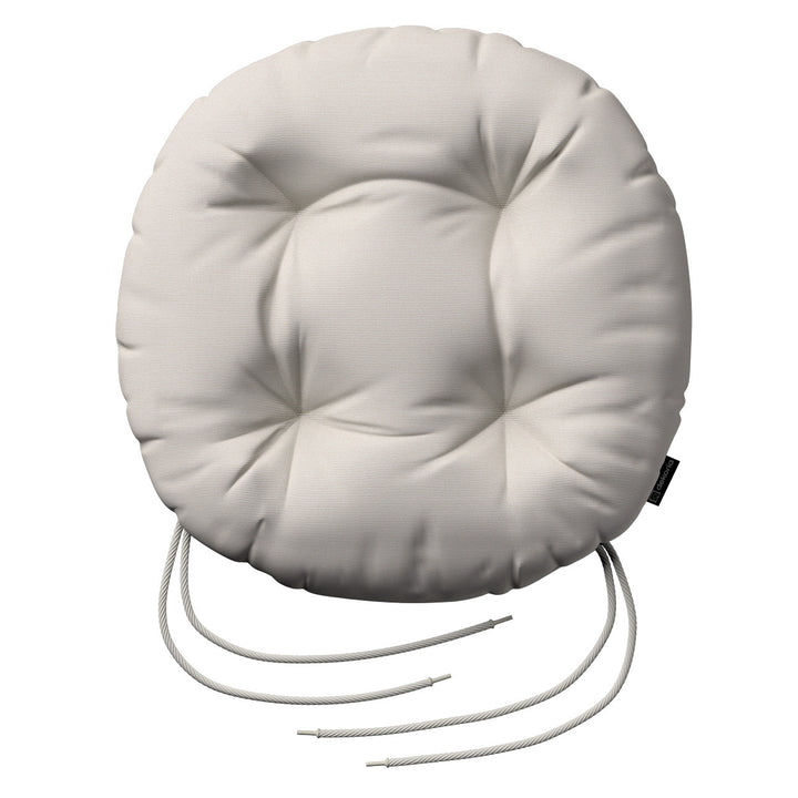 stuhlkissen adam mit bindeschnur, hellgrau , ⌀ 40 x 8 cm, cotton panama (702-45)