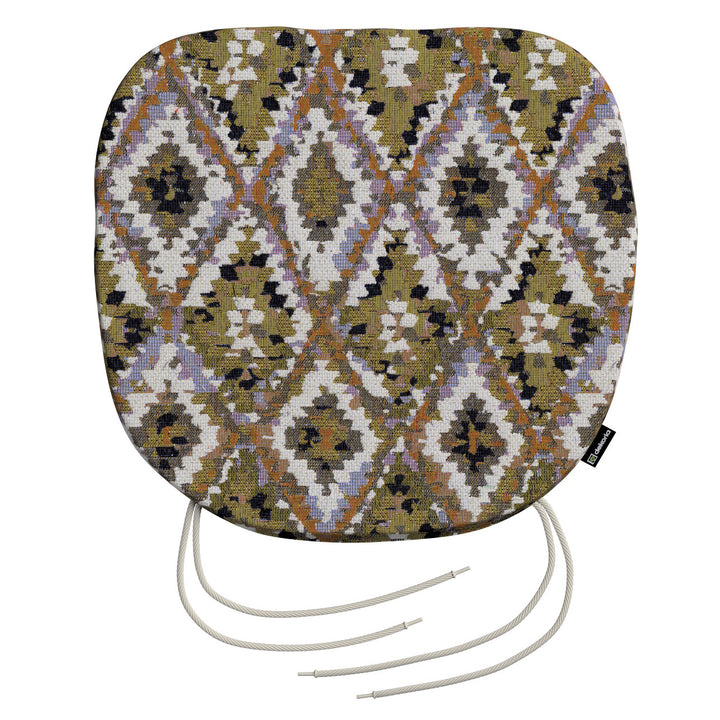 stuhlkissen marcus mit bindeschnur, oliv- weiß, 40 x 37 x 2,5 cm, cosy home (145-37)