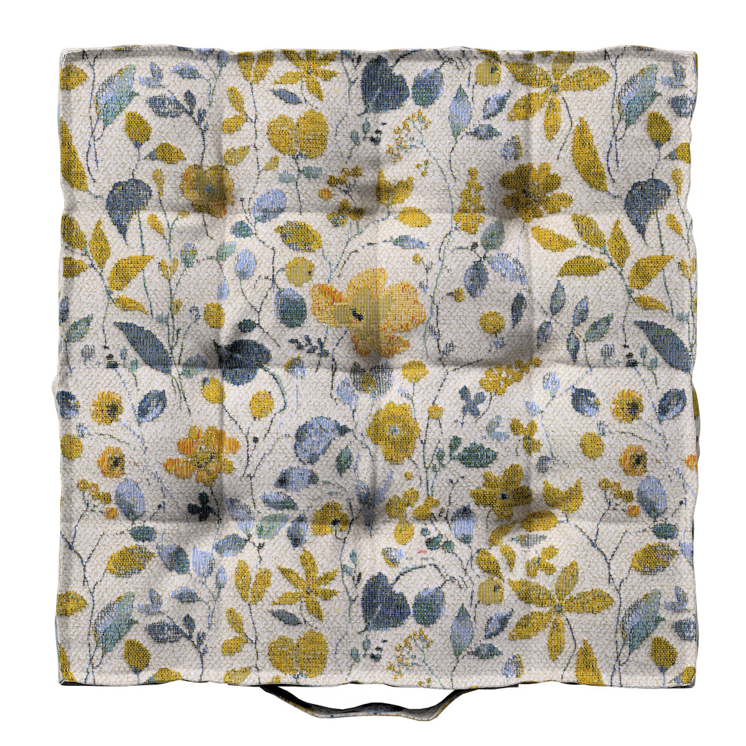 sitzkissen jacob mit handgriff, gelb-blau, 40 x 40 x 6 cm, cosy home (145-13)