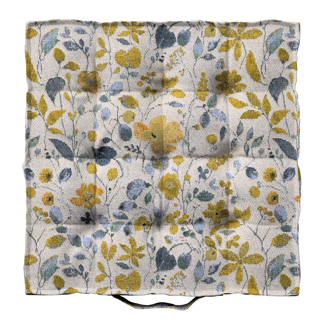 sitzkissen jacob mit handgriff, gelb-blau, 40 x 40 x 6 cm, cosy home (145-13)