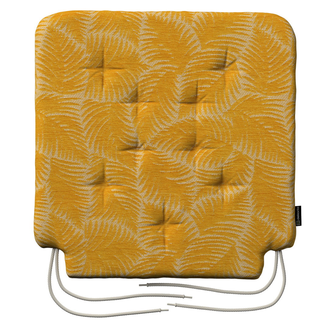stuhlkissen christoph mit bindeschnur, honiggelb, 42 x 41 x 3,5 cm, cosy home (144-88)