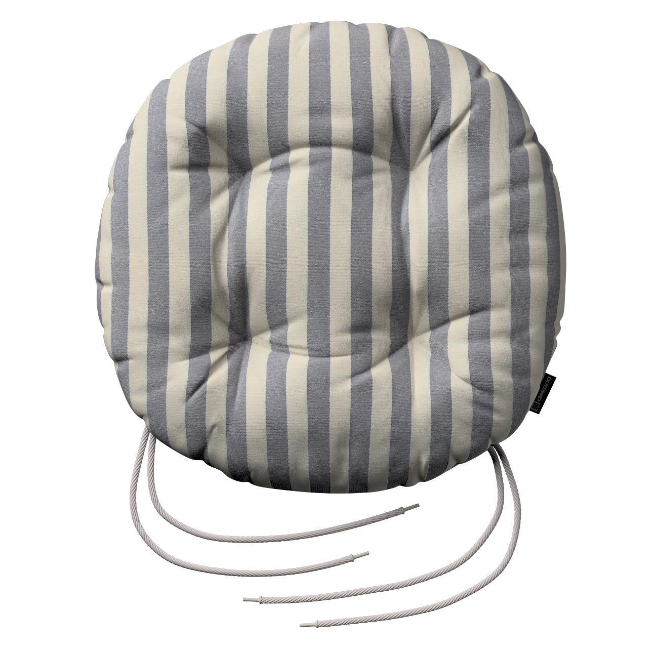 stuhlkissen adam mit bindeschnur, marinenblau-ecru , ⌀37 x 8 cm, quadro (136-02)