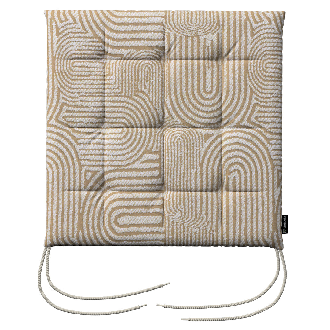 stuhlkissen jonas mit bindeschnur, beige-ecru, 40 x 40 x 3,5 cm, cosy home (144-79)