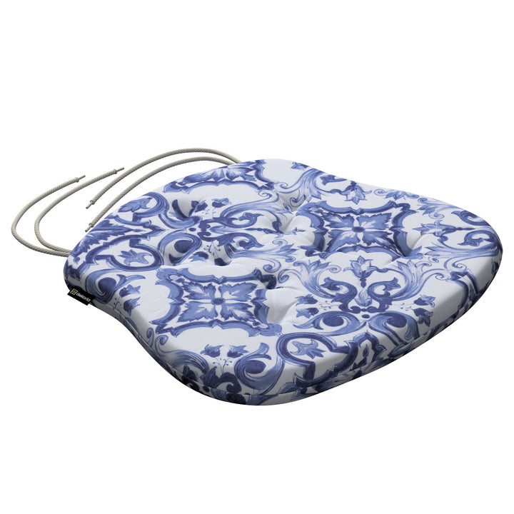 stuhlkissen peter mit bindeschnur, blau-weiß, 41x 38 x 3,5 cm, aria (145-17)