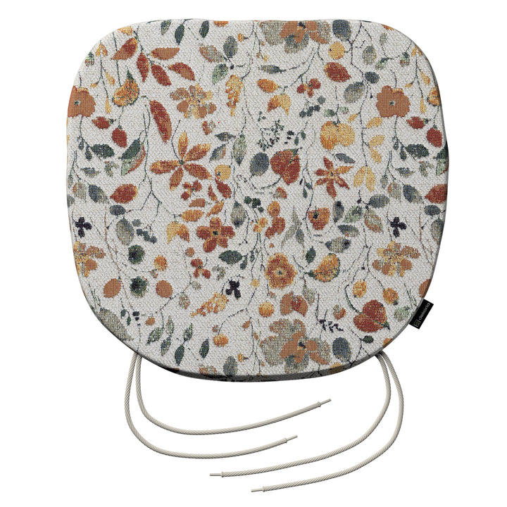 stuhlkissen marcus mit bindeschnur, orange-grün, 40 x 37 x 2,5 cm, cosy home (145-12)
