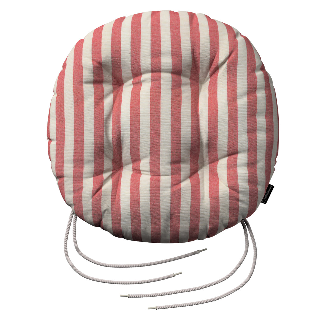 stuhlkissen adam mit bindeschnur, rot-ecru , ⌀ 40 x 8 cm, quadro (136-17)