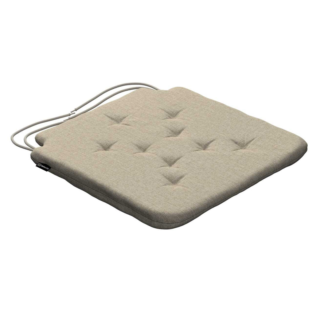 stuhlkissen christoph mit bindeschnur, beige- grau, 42 x 41 x 3,5 cm, city (704-80)