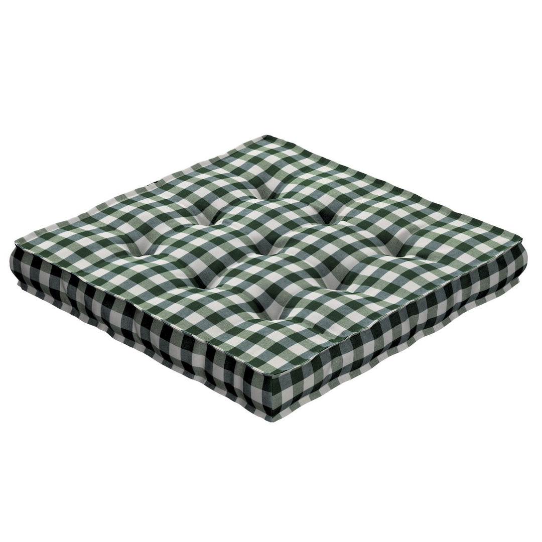 sitzkissen jacob mit handgriff, grün-ecru, 50 x 50 x 10 cm, quadro (144-34)