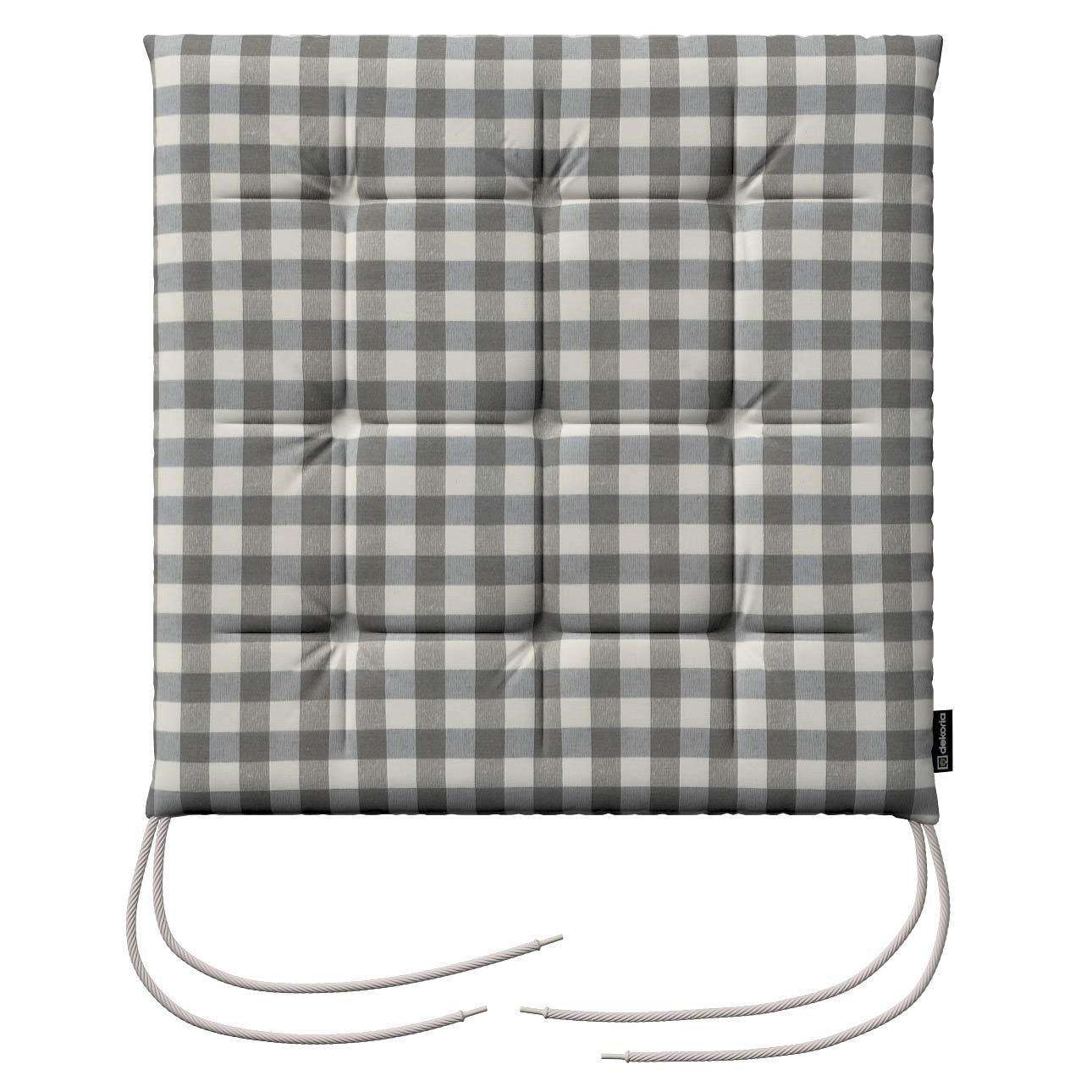 stuhlkissen jonas mit bindeschnur, grau-ecru , 40 x 40 x 3,5 cm, quadro (136-11)