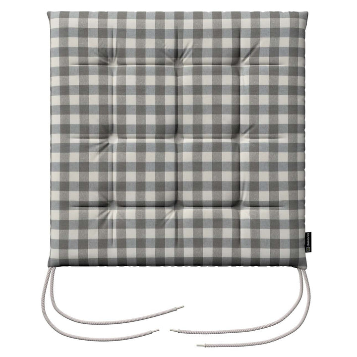 stuhlkissen jonas mit bindeschnur, grau-ecru , 40 x 40 x 3,5 cm, quadro (136-11)