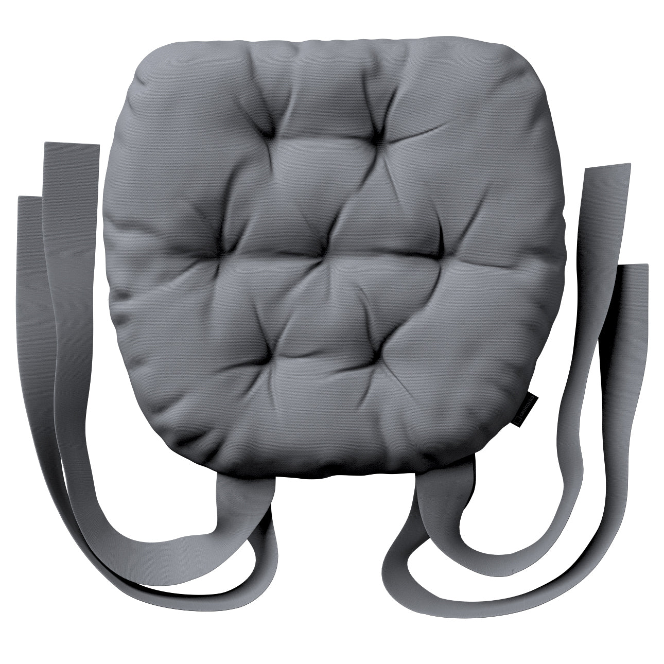 stuhlkissen martin mit schleifen, grau, 40 x 37 x 8 cm, cotton panama (702-46)
