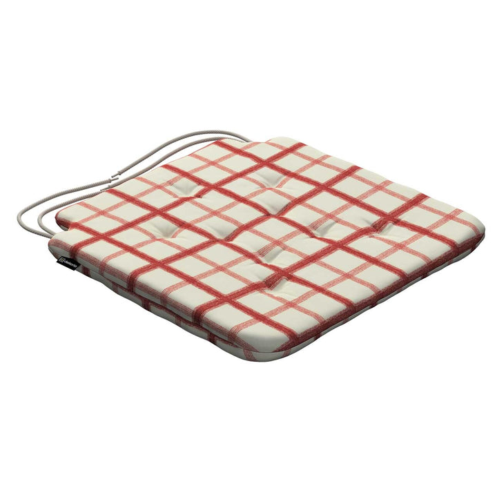 stuhlkissen christoph mit bindeschnur, rot-creme, 42 x 41 x 3,5 cm, avinon (131-15)