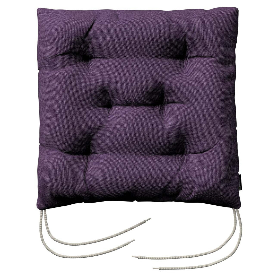 stuhlkissen thomas mit bindeschnur, violett, 38 x 38 x 8 cm, etna (161-27)