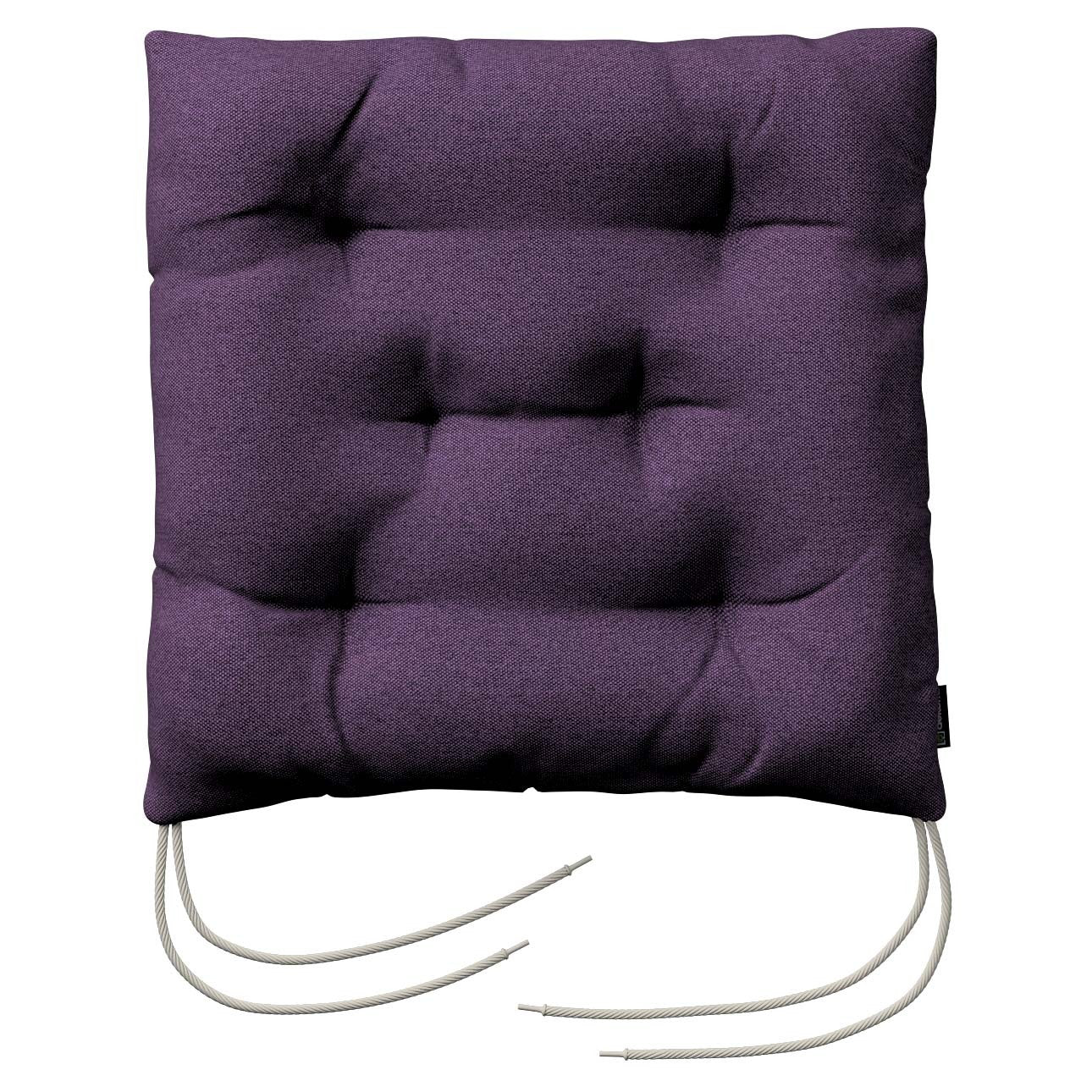 stuhlkissen thomas mit bindeschnur, violett, 38 x 38 x 8 cm, etna (161-27)