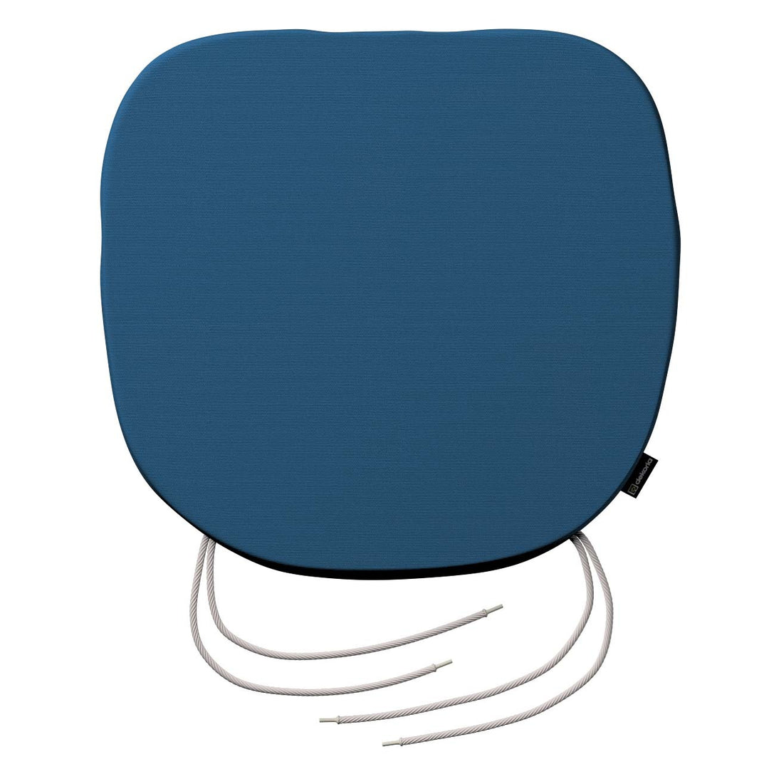 stuhlkissen marcus mit bindeschnur, marinenblau , 40 x 37 x 2,5 cm, cotton panama (702-48)