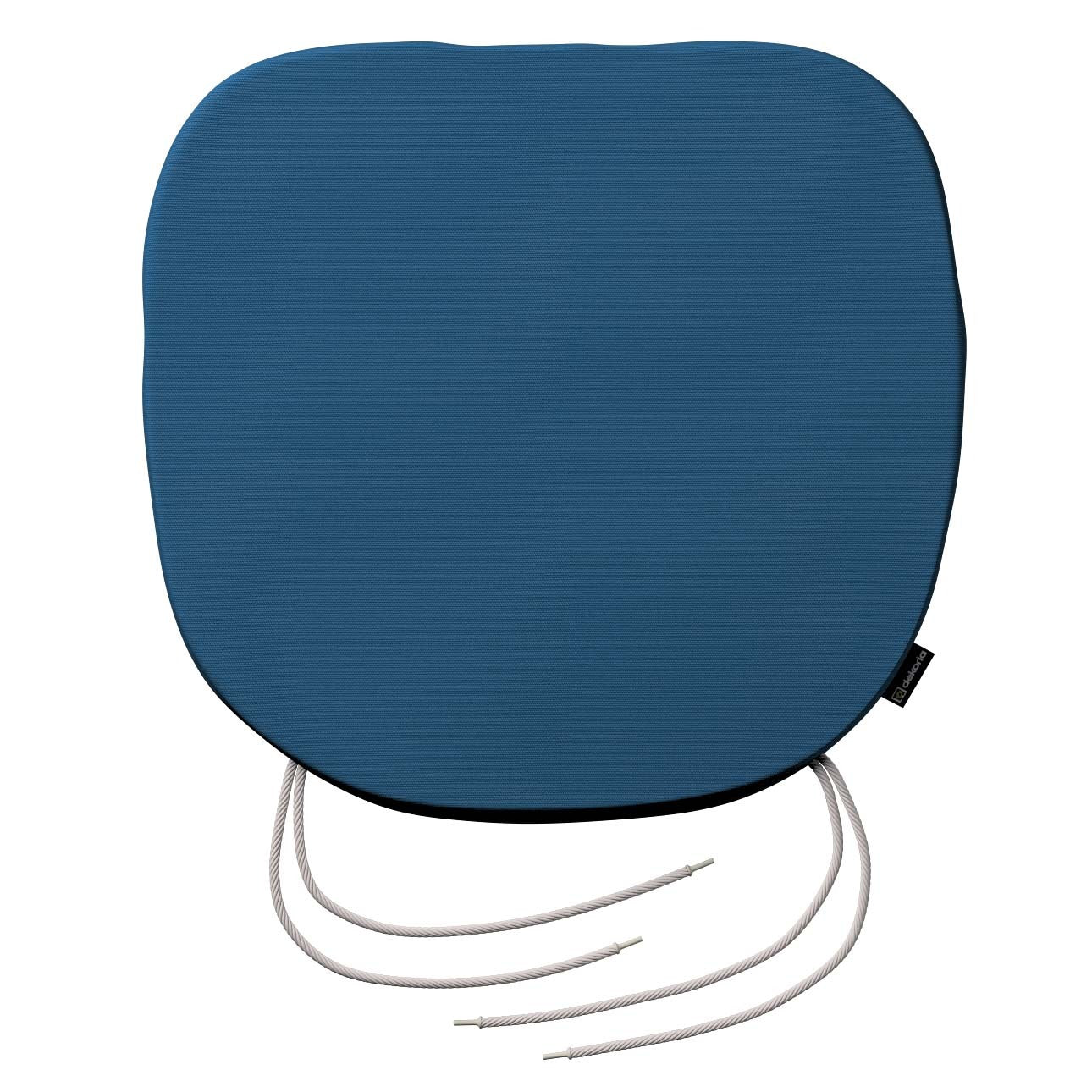 stuhlkissen marcus mit bindeschnur, marinenblau , 40 x 37 x 2,5 cm, cotton panama (702-48)