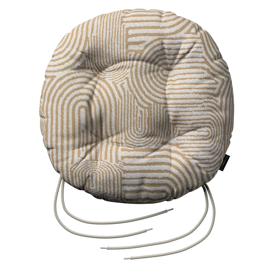 stuhlkissen adam mit bindeschnur, beige-ecru, ⌀37 x 8 cm, cosy home (144-79)