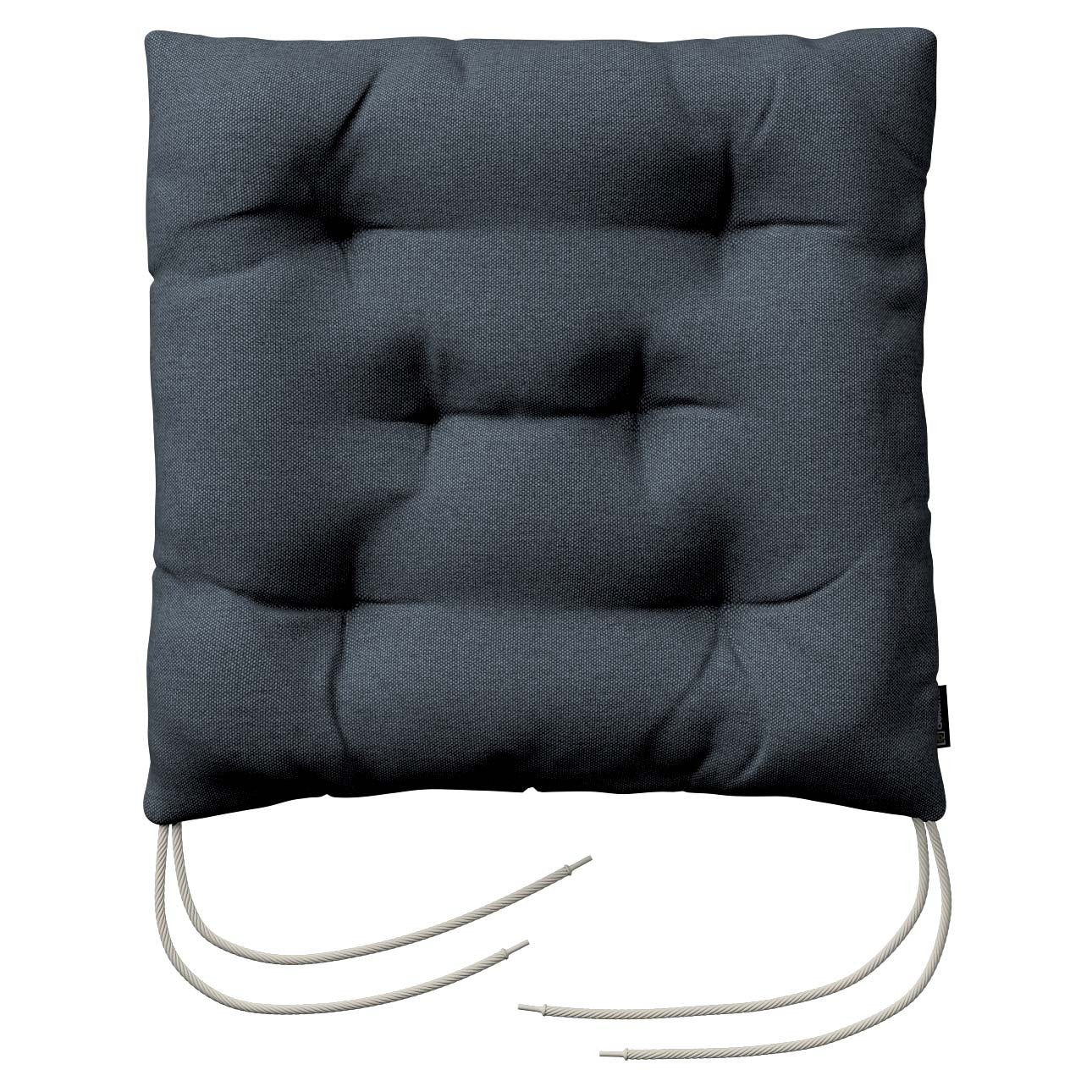stuhlkissen thomas mit bindeschnur, dunkelblau, 38 x 38 x 8 cm, etna (705-30)