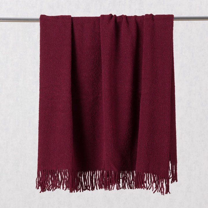 kuscheldecke boucle 140x200cm red wine, 140 x 200 cm