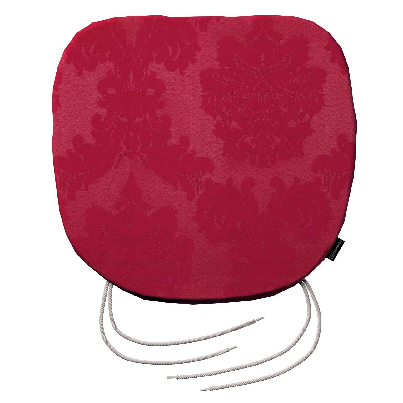stuhlkissen marcus mit bindeschnur, rot , 40 x 37 x 2,5 cm, damasco (613-13)