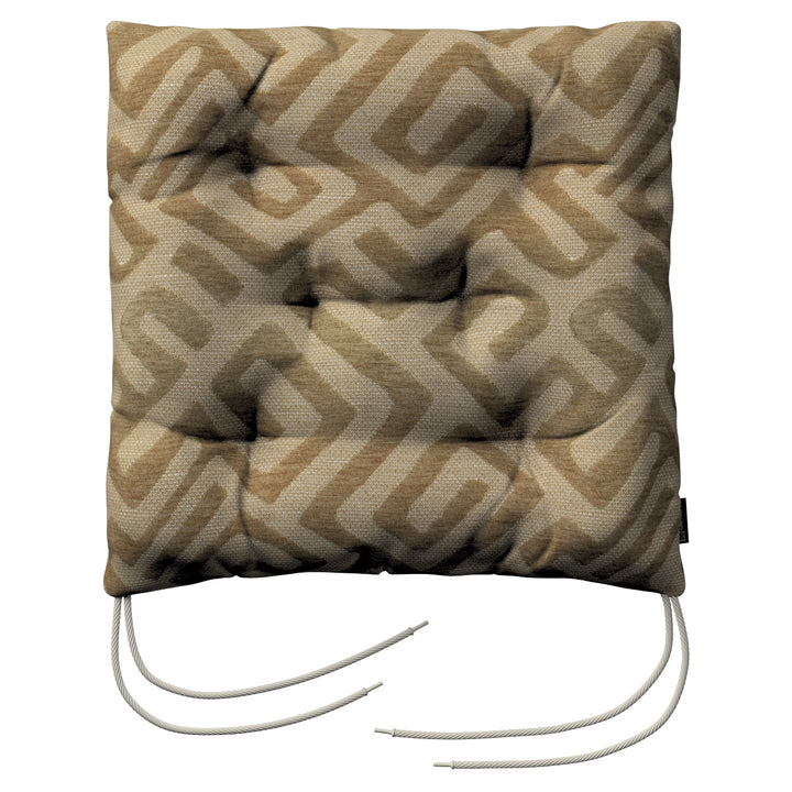 stuhlkissen thomas mit bindeschnur, mocca, 38 x 38 x 8 cm, cosy home (144-80)