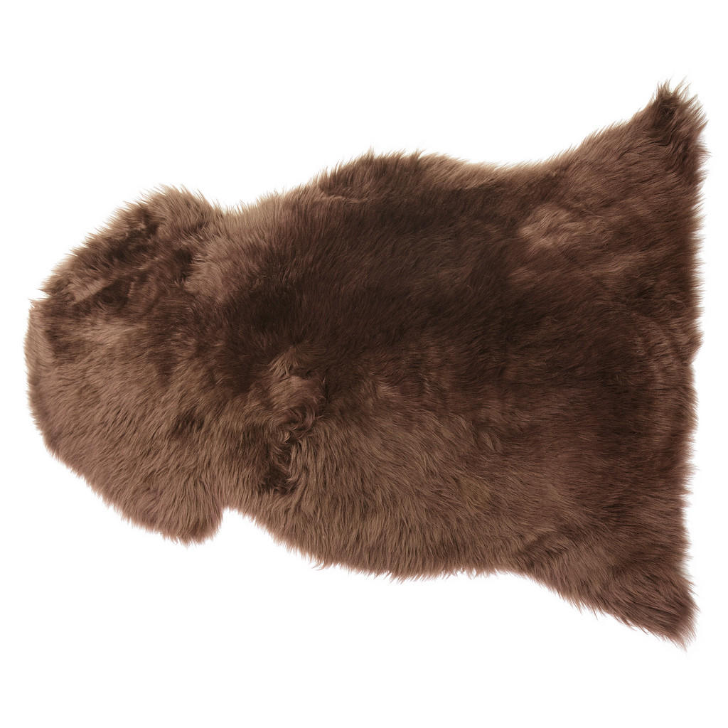 Beliani Schaffell, Dunkelbraun, Fell, Freiform, 65x100