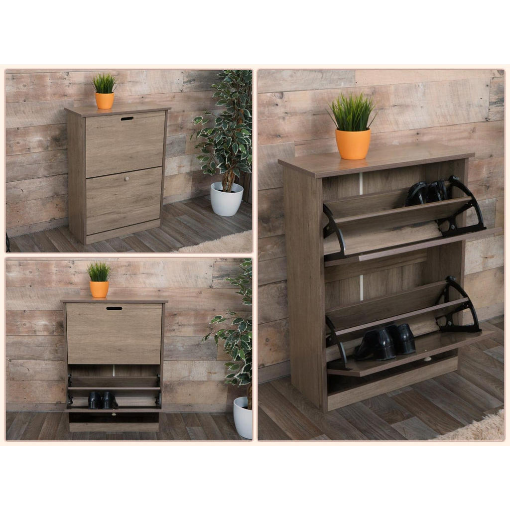 MCW Schuhkipper, Grau, Braun, Holzwerkstoff, 60x81x25 c