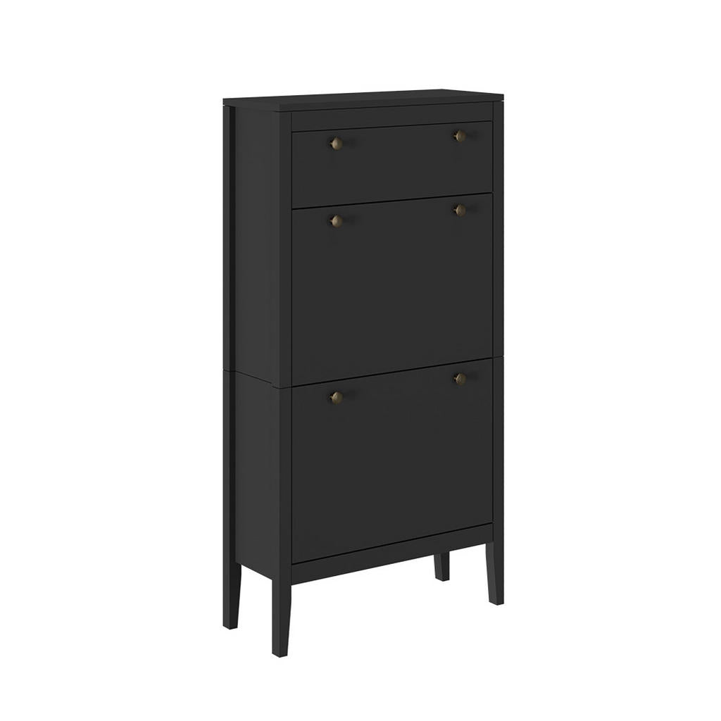 Vicco Schuhschrank, Schwarz, Holzwerkstoff, 1 Fächer, R
