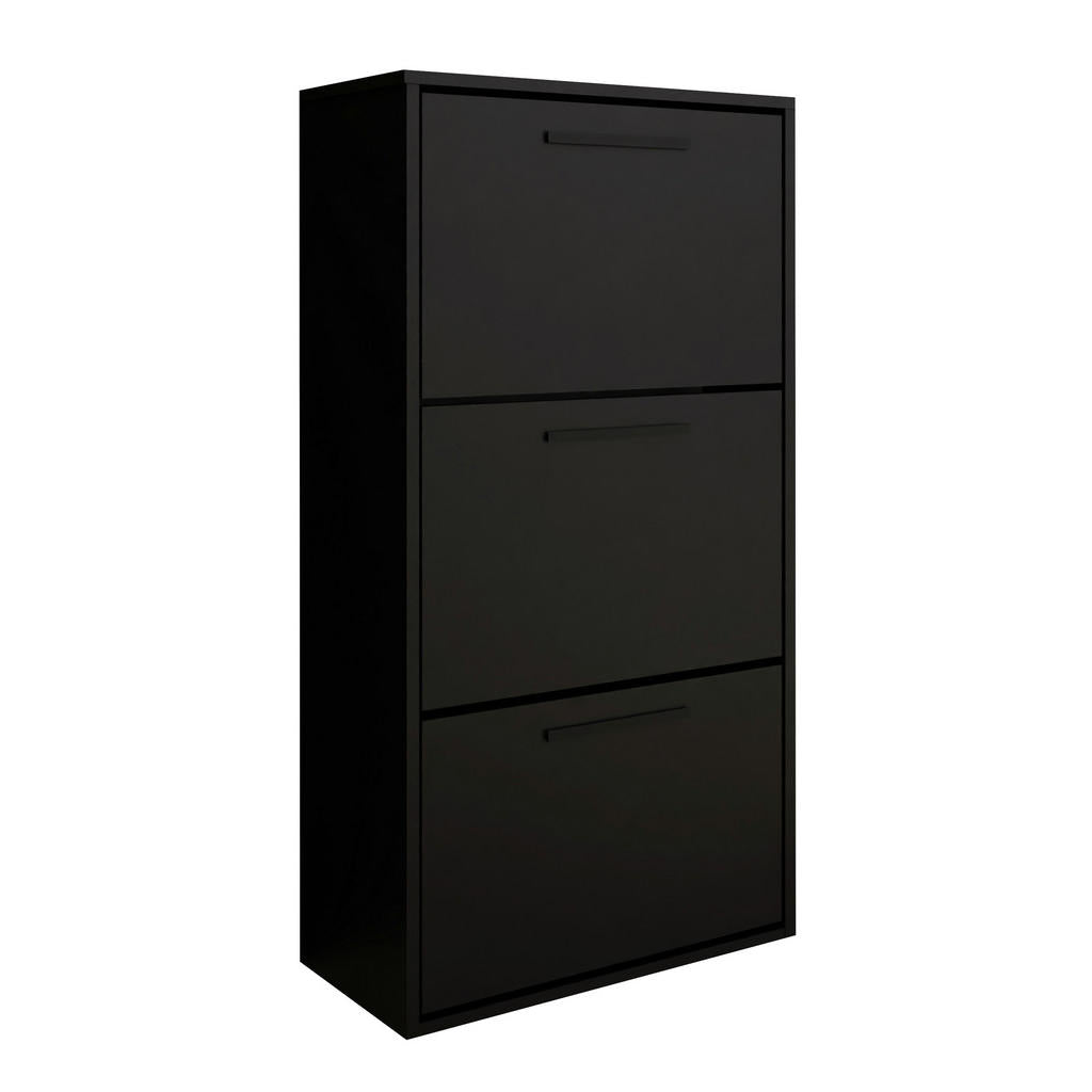 Kier Furniture Schuhschrank, Schwarz, Holzwerkstoff, 59