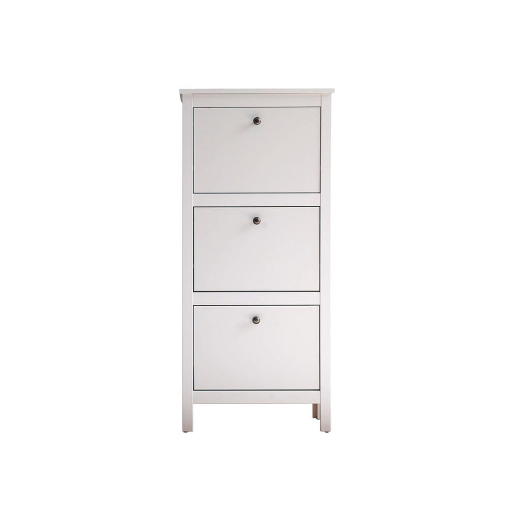 Konsimo® Schuhschrank, Weiß, Holz, Rechteckig, 55x126x2