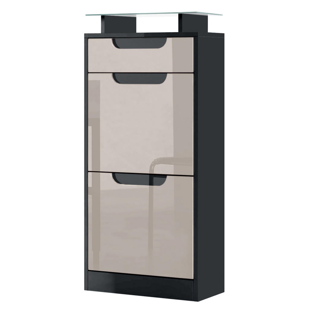 Vladon Schuhschrank, Sand, Holzwerkstoff, 46x104x23 cm,