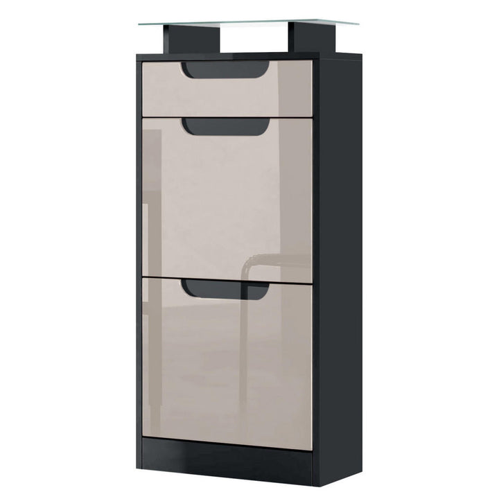 Vladon Schuhschrank, Sand, Holzwerkstoff, 46x104x23 cm,