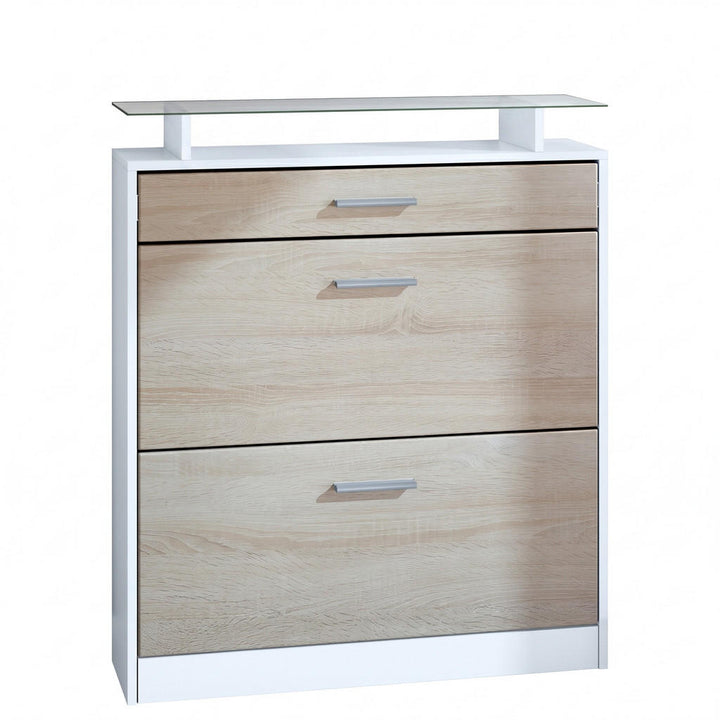 Vladon Schuhschrank, Eiche San Remo, Holzwerkstoff, 89x