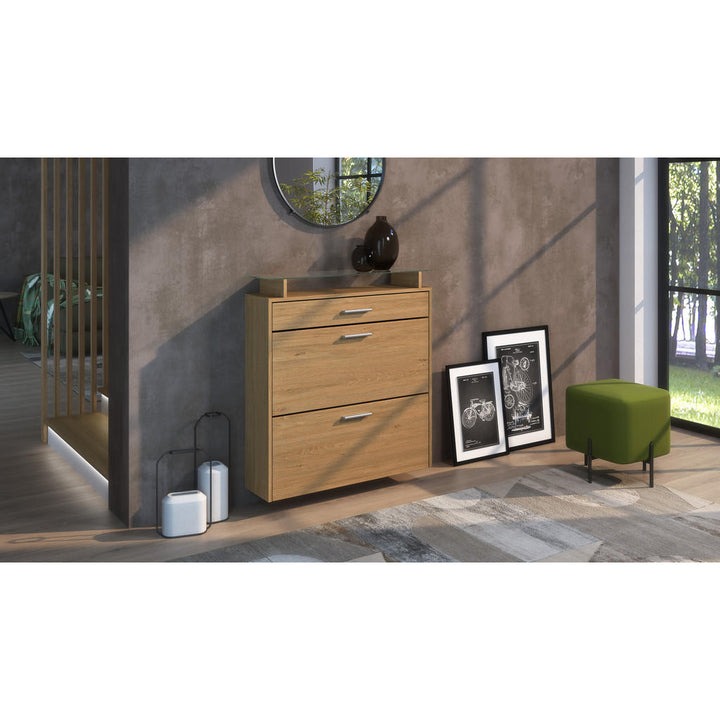 Vladon Schuhschrank, Honigeiche, Holzwerkstoff, 89x95.5