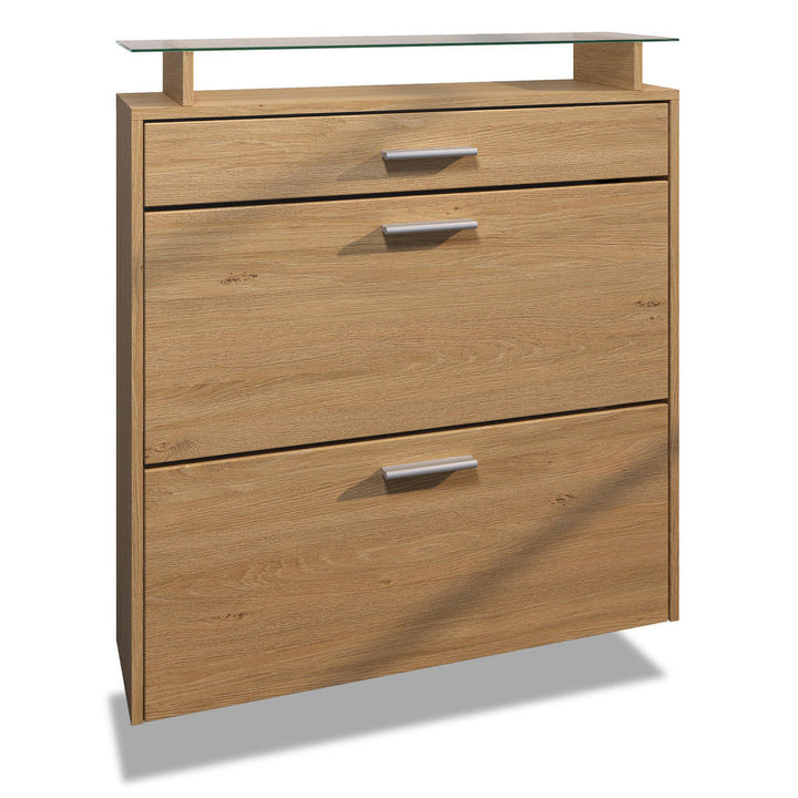 Vladon Schuhschrank, Honigeiche, Holzwerkstoff, 89x95.5