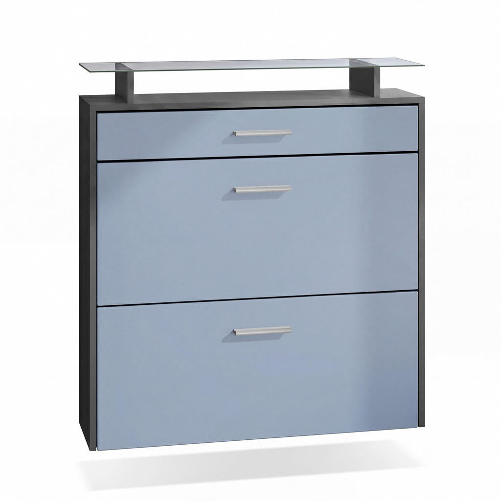 Vladon Schuhschrank, Pastellblau, Holzwerkstoff, 89x96x