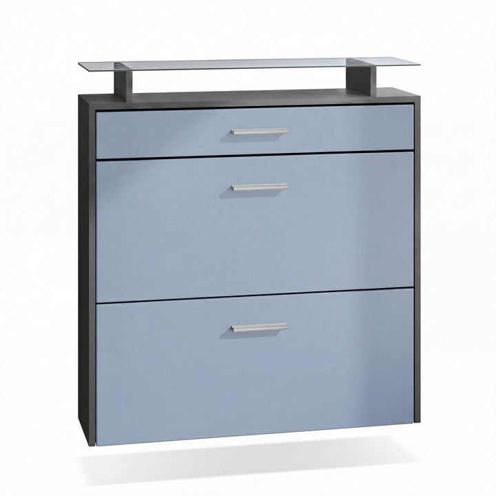 Vladon Schuhschrank, Pastellblau, Holzwerkstoff, 89x96x