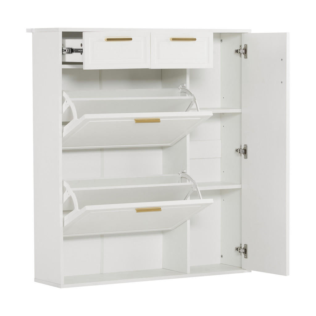 Flieks Schuhschrank, Weiß, Holzwerkstoff, 24x107x95 cm,