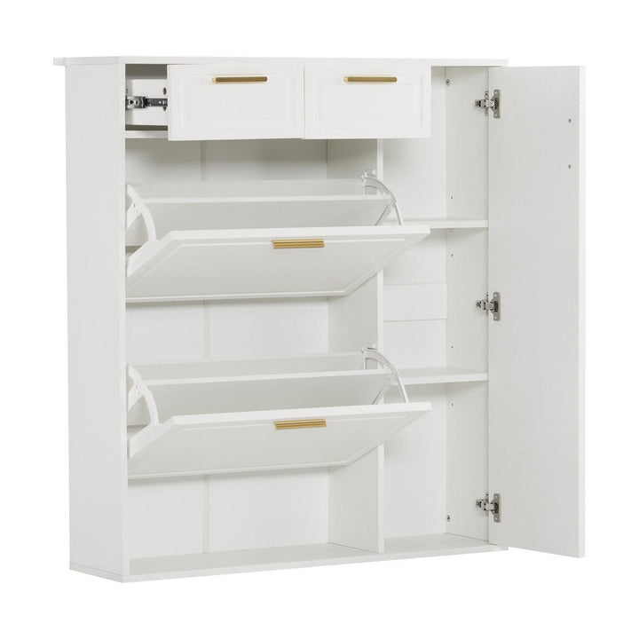 Flieks Schuhschrank, Weiß, Holzwerkstoff, 24x107x95 cm,