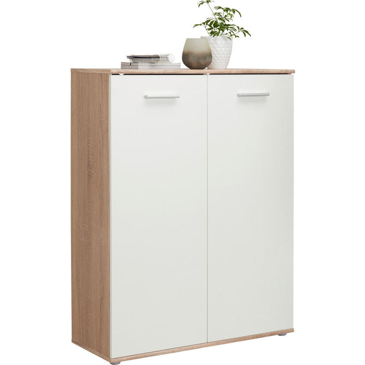 Carryhome Schuhschrank, Weiß, Sonoma Eiche, Holzwerksto