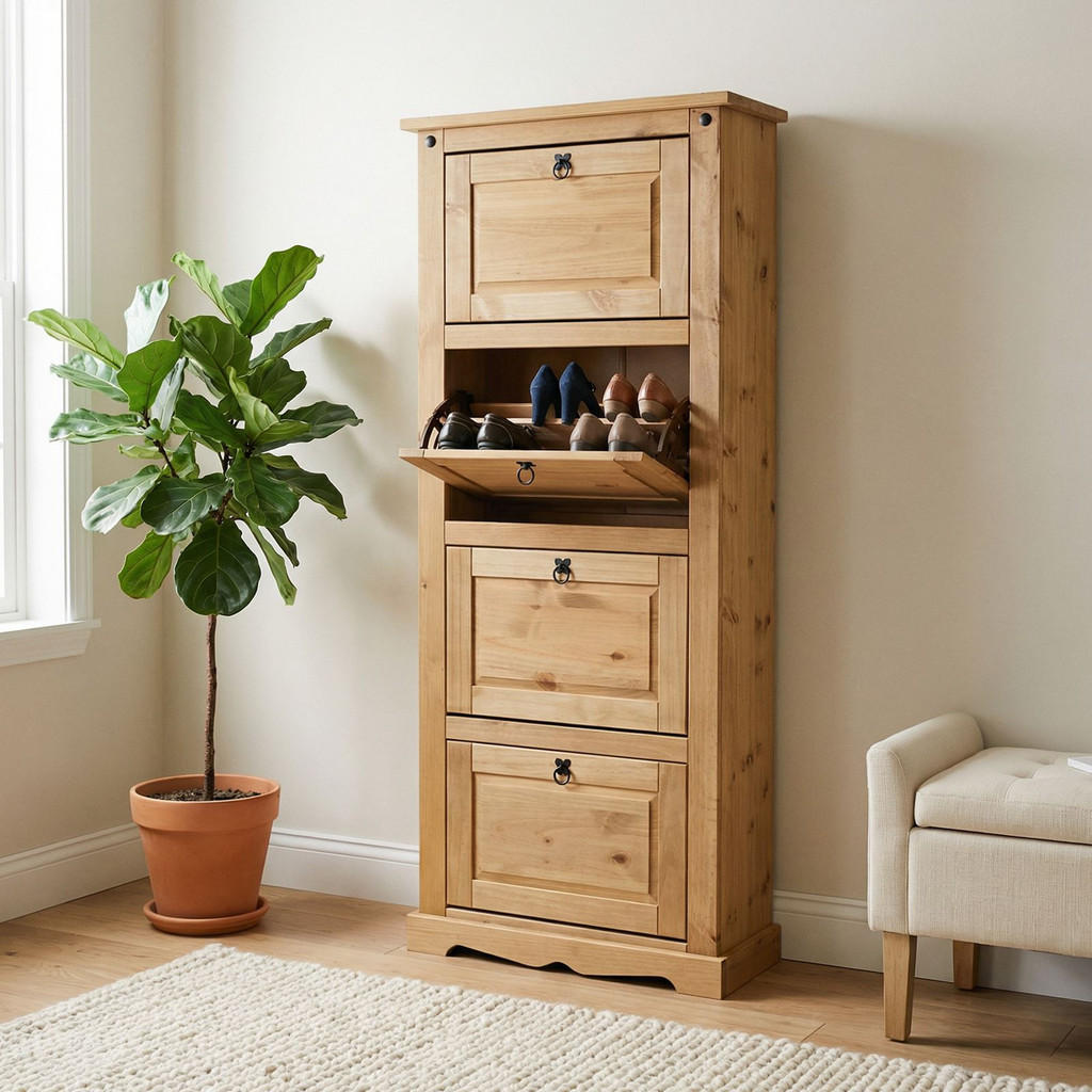 Idimex Schuhschrank, Kiefer, Kiefer, Holz, Kiefer, Vint