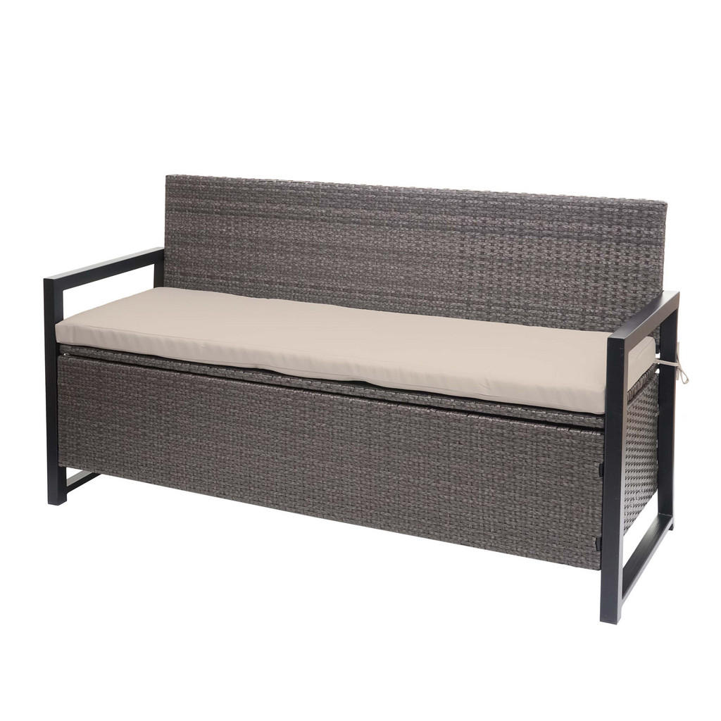 MCW Sitzbank, Grau, Beige, Kunststoff, 164x87x57 cm, Ga