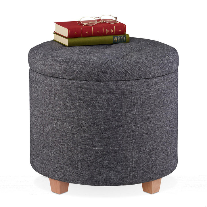 Relaxdays Sitzhocker, Anthrazit, Holzwerkstoff, Holz, T