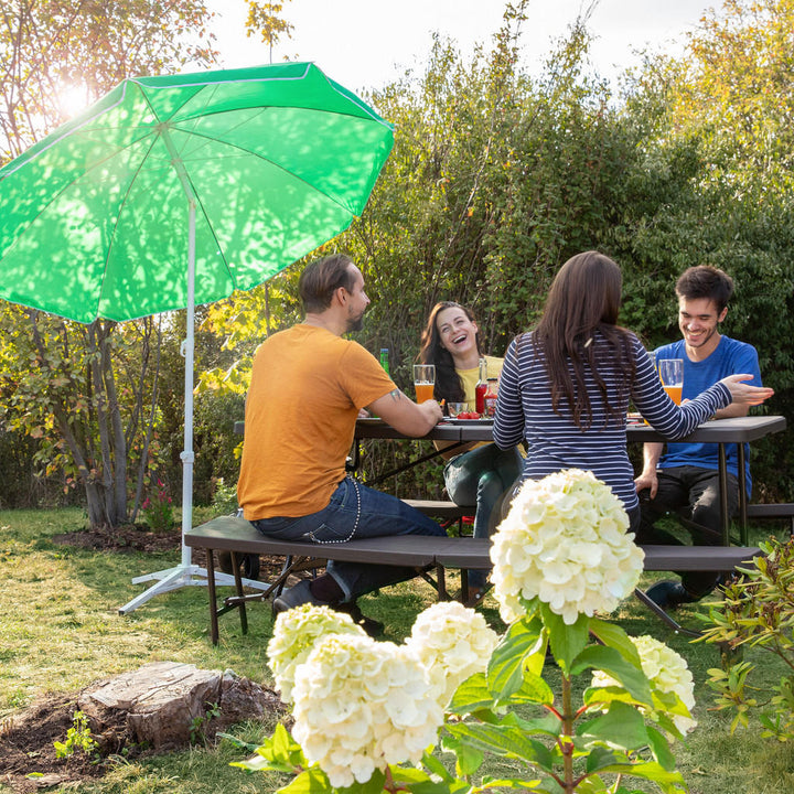 Relaxdays Sonnenschirm, Gelb, Textil, Metall, 180x180 c