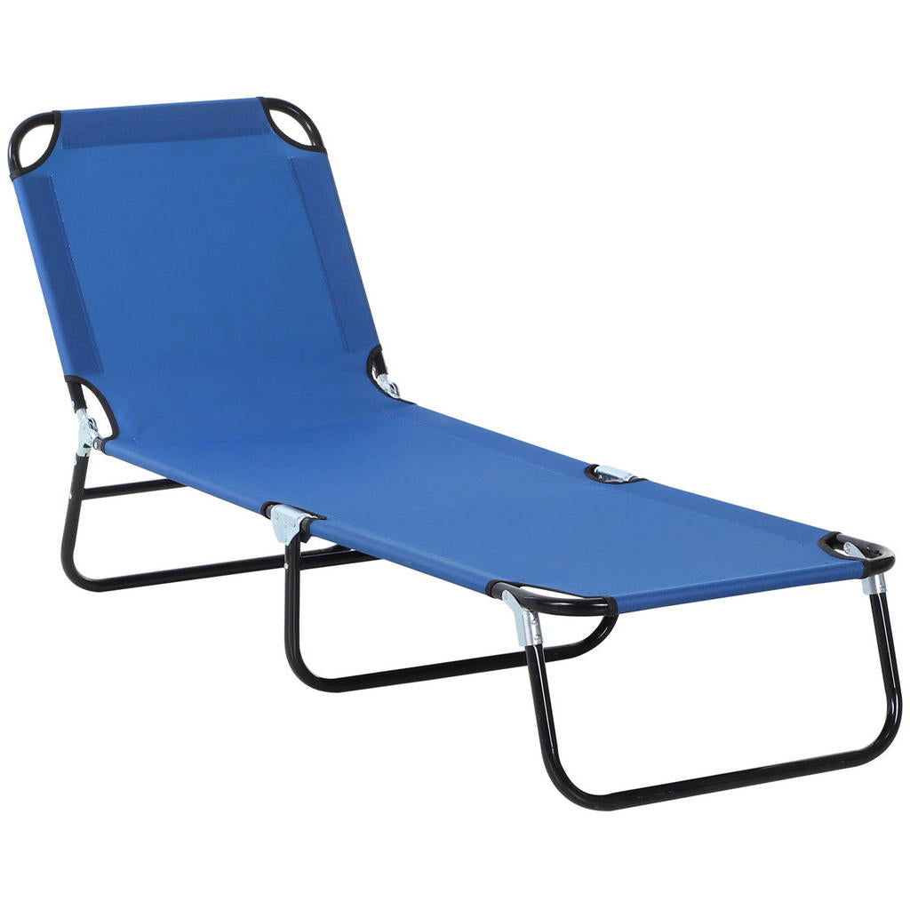 Modfu Sonnenliege, Blau, Metall, 56x28x188 cm, Gartenmö