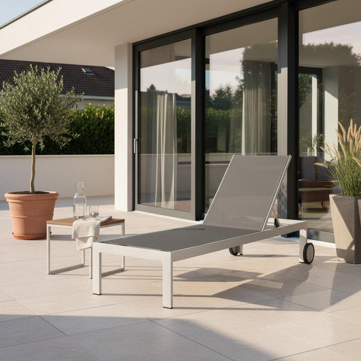 Acamp Sonnenliege, Graphit, Platin, Metall, Textil, Uni