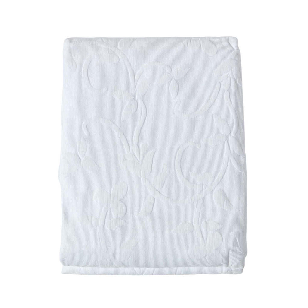 Homescapes Tagesdecke, Weiß, Textil, Floral, Quadratisc