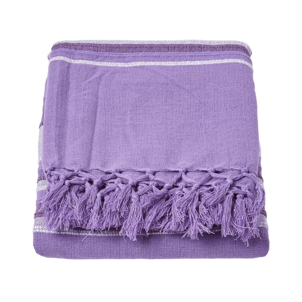 Homescapes Tagesdecke, Violett, Textil, Gestreift, Rech